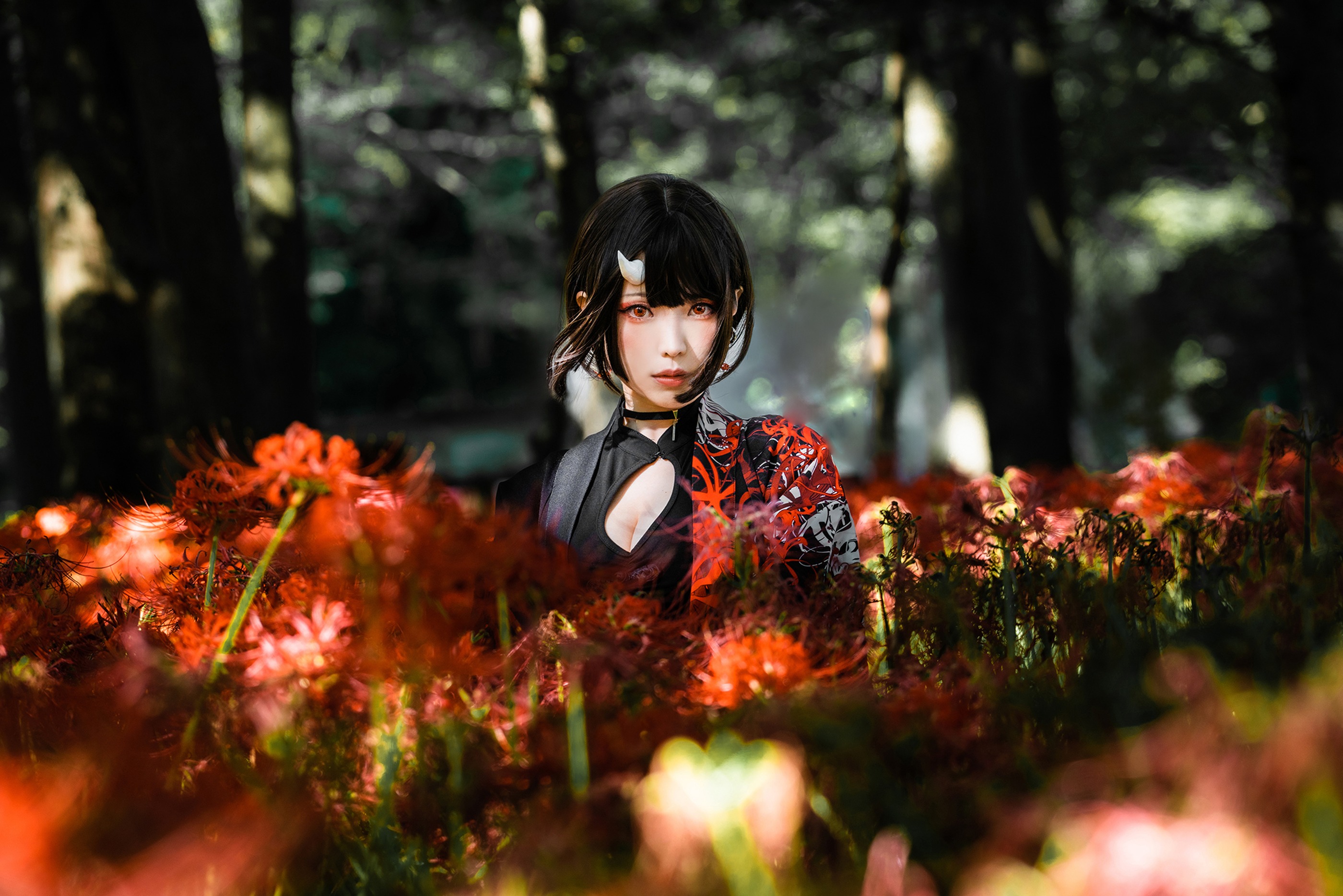 图片[1]-ElyEE子 – NO.155 C-Red Higanbana 殷紅彼岸 [36P]-XikXak